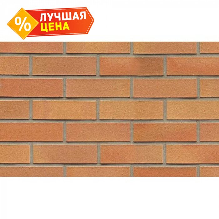 Кирпич клинкерный Muhr 08 Lachsrot 100% Fuß фактурный, 210х100х50 мм