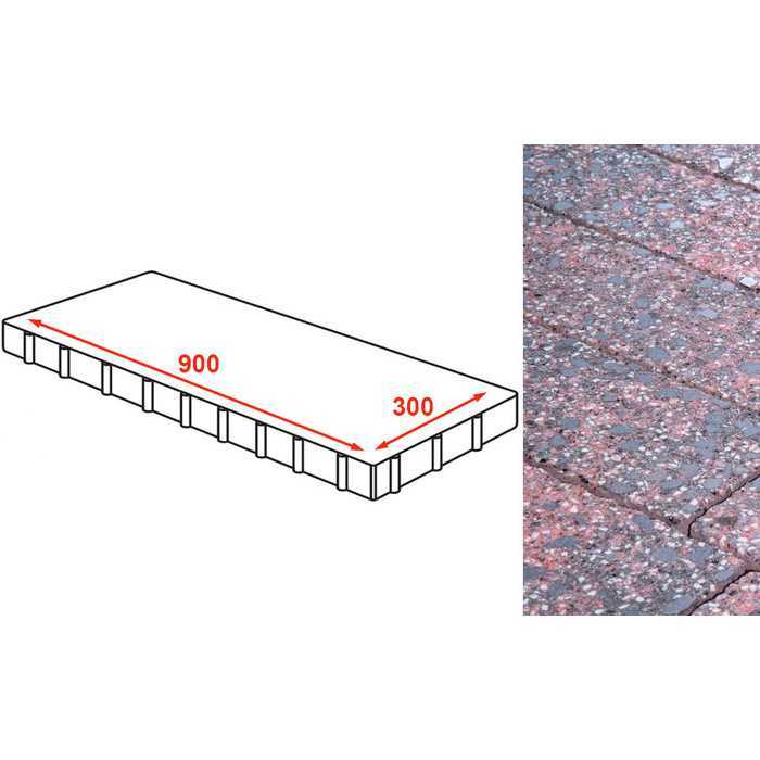 Плита тротуарная Готика Granite FINERRO, Дымовский 900х300х80 мм